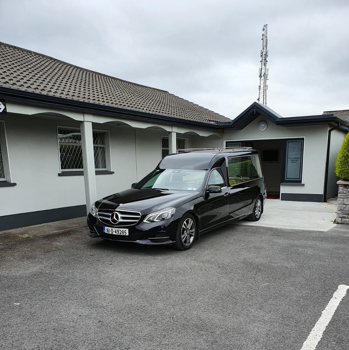 Hearse and Funeral Home